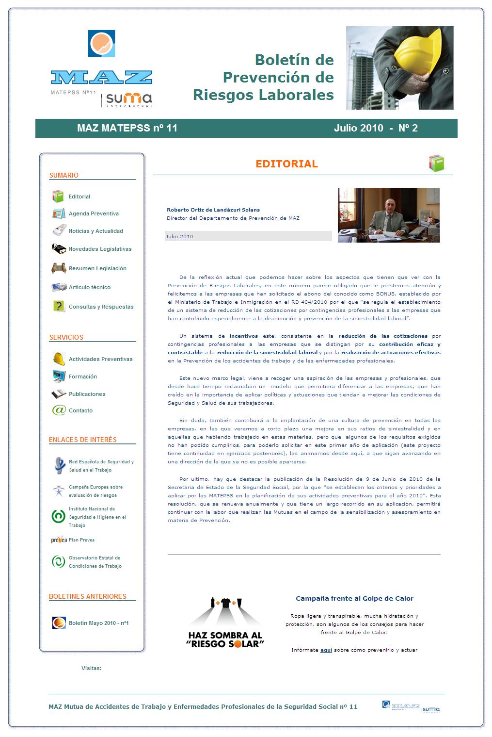 Boletín PRL - Nº 02 - Julio 2010